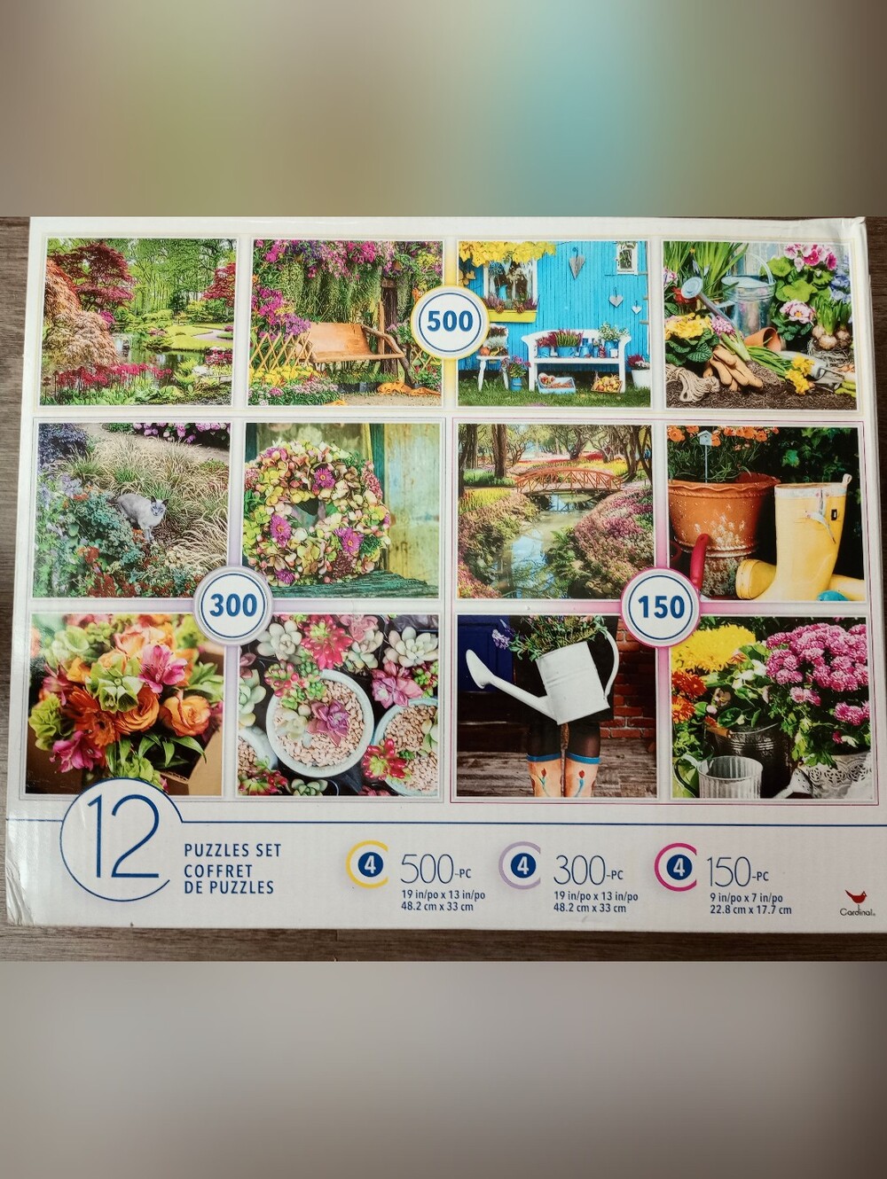 Garden-Themed 12 Puzzle Sets - Floral & Outdoor Scenes (Multi-Color) Used